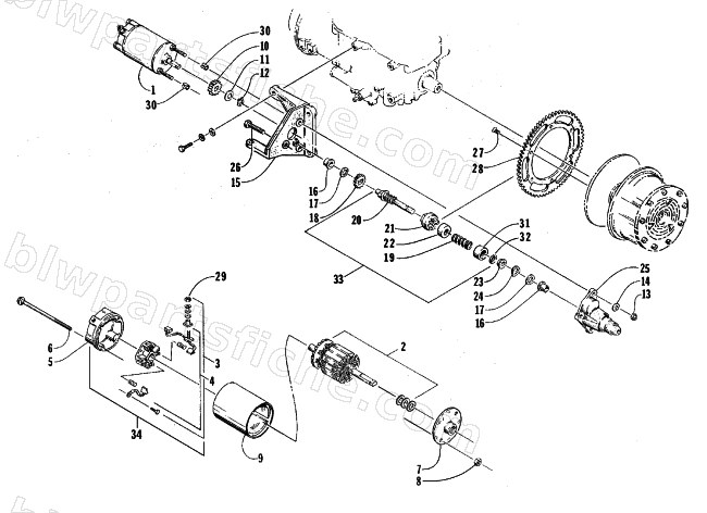 ELECTRIC START - STARTER MOTOR ASSEMBLY diagram
