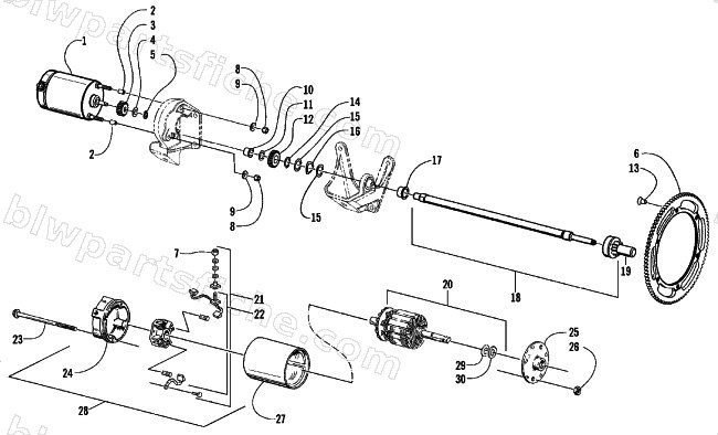 ELECTRIC START - STARTER MOTOR ASSEMBLY diagram