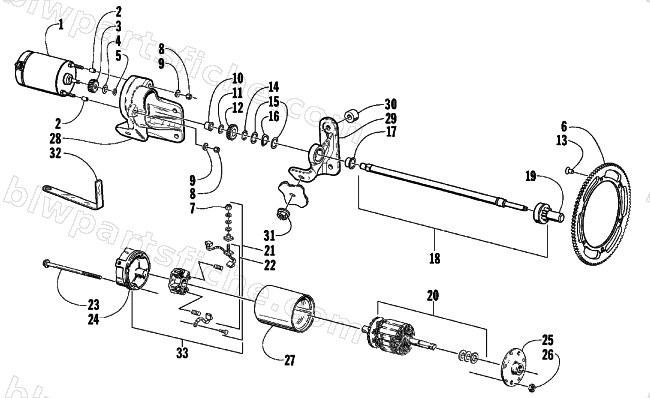 ELECTRIC START - STARTER MOTOR ASSEMBLY diagram