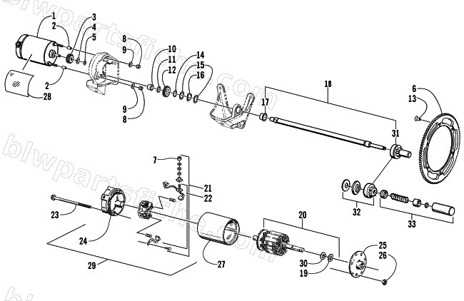 ELECTRIC START - STARTER MOTOR ASSEMBLY diagram