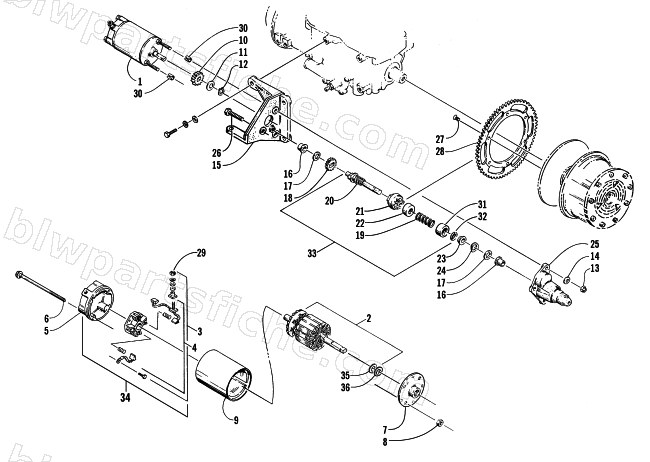 ELECTRIC START - STARTER MOTOR ASSEMBLY diagram