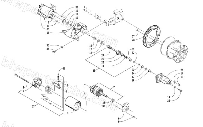 ELECTRIC START - STARTER MOTOR ASSEMBLY (OPTIONAL) diagram