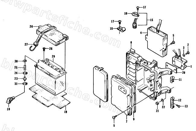 ELECTRICAL MODULE AND BATTERY diagram