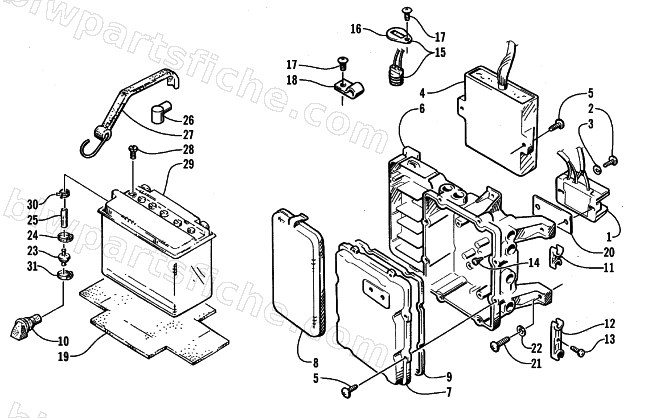 ELECTRICAL MODULE AND BATTERY diagram