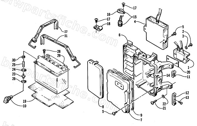 ELECTRICAL MODULE AND BATTERY diagram