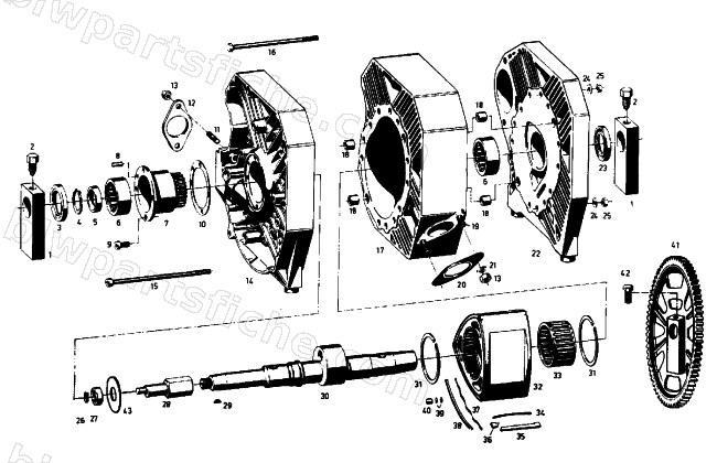 END COVERS, SHAFT AND ROTOR diagram