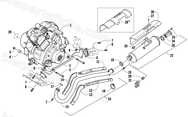 ENGINE AND EXHAUST diagram