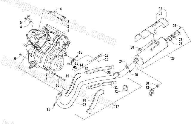 ENGINE AND EXHAUST diagram