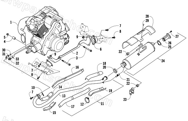 ENGINE AND EXHAUST diagram