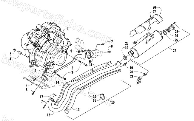 ENGINE AND EXHAUST diagram