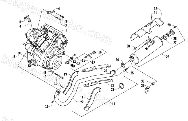 ENGINE AND EXHAUST diagram