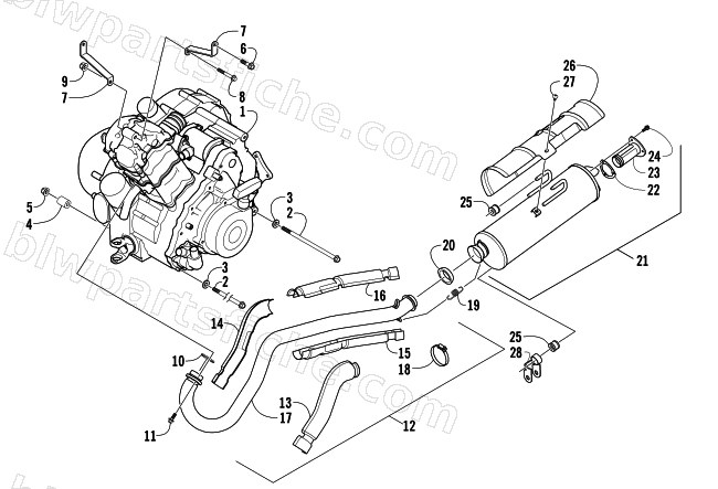 ENGINE AND EXHAUST diagram