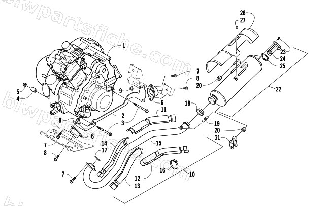 ENGINE AND EXHAUST diagram