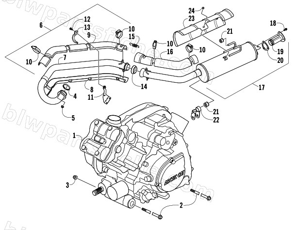 ENGINE AND EXHAUST diagram
