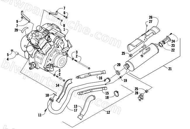 ENGINE AND EXHAUST diagram