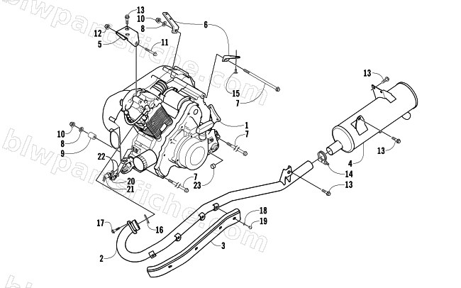 ENGINE AND EXHAUST diagram