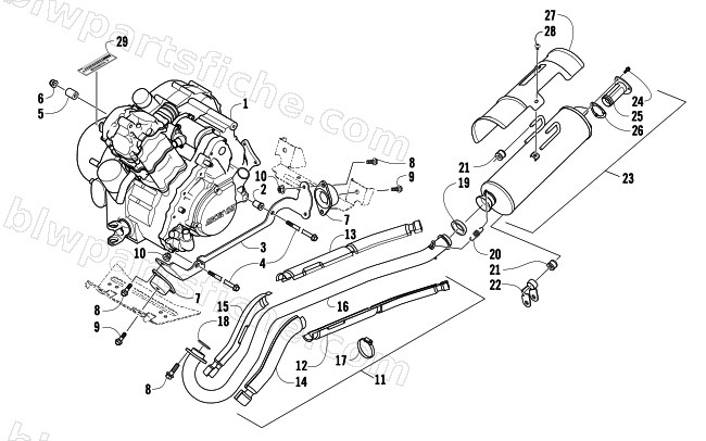 ENGINE AND EXHAUST diagram