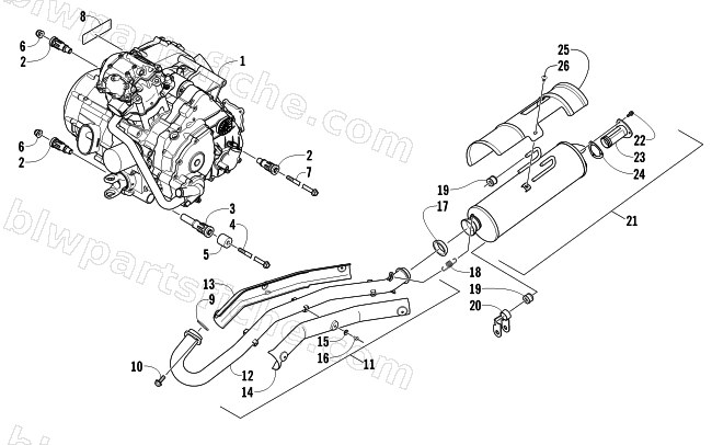 ENGINE AND EXHAUST diagram