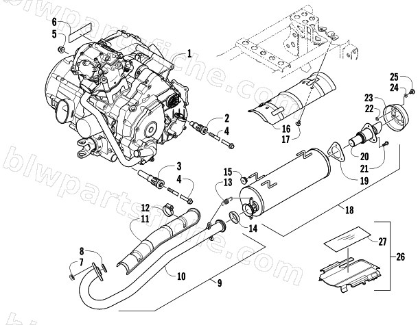ENGINE AND EXHAUST diagram