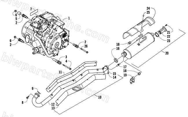ENGINE AND EXHAUST diagram