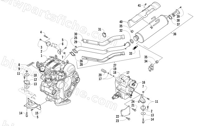 ENGINE AND EXHAUST diagram