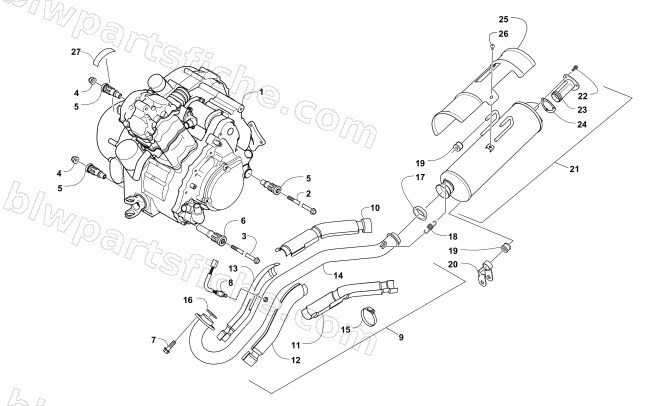 ENGINE AND EXHAUST diagram