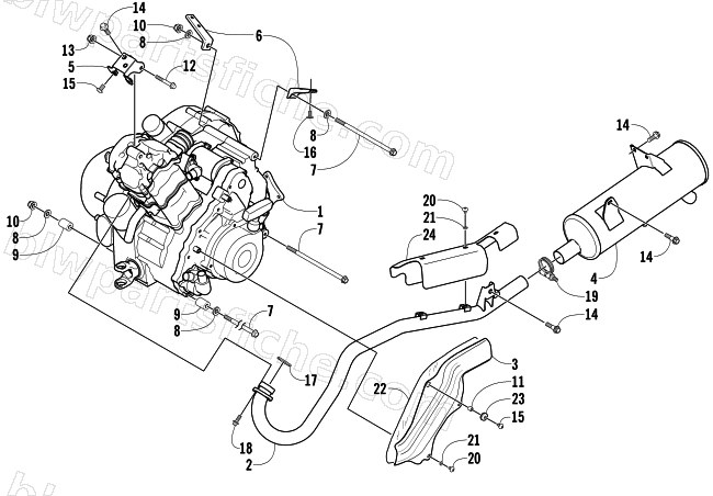 ENGINE AND EXHAUST diagram