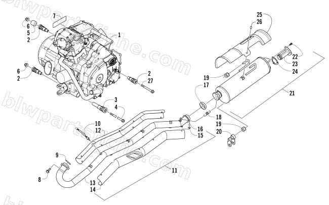 ENGINE AND EXHAUST diagram