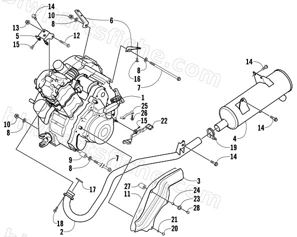 ENGINE AND EXHAUST diagram