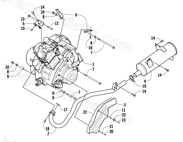 ENGINE AND EXHAUST diagram
