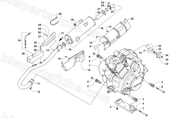 ENGINE AND EXHAUST diagram
