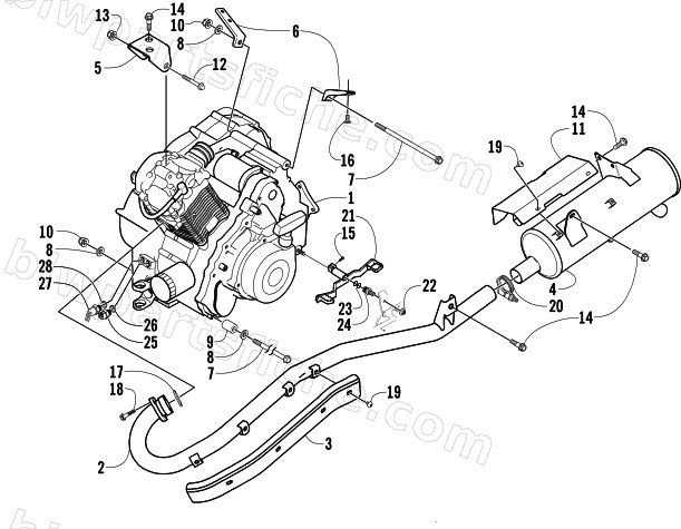 ENGINE AND EXHAUST diagram