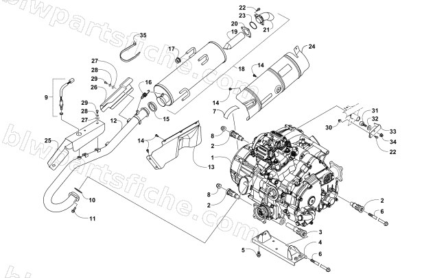 ENGINE AND EXHAUST diagram