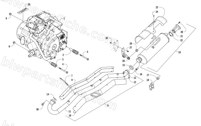 ENGINE AND EXHAUST diagram