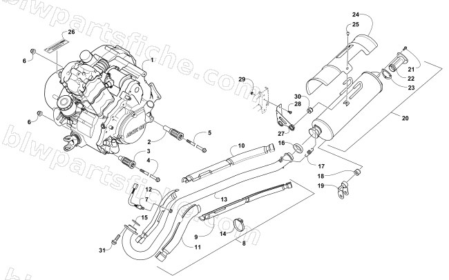 ENGINE AND EXHAUST diagram