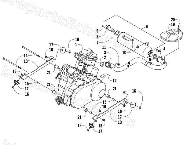 ENGINE AND EXHAUST diagram