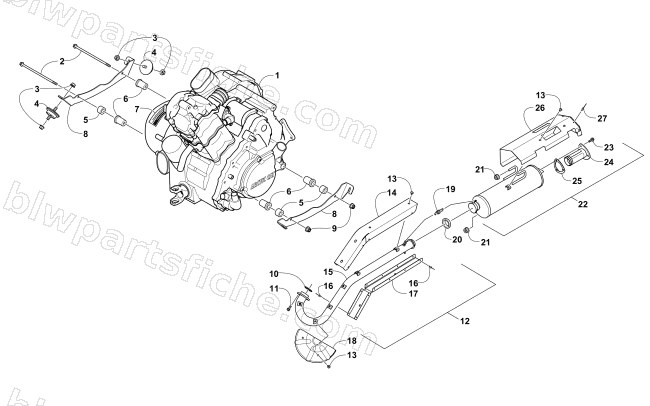 ENGINE AND EXHAUST diagram