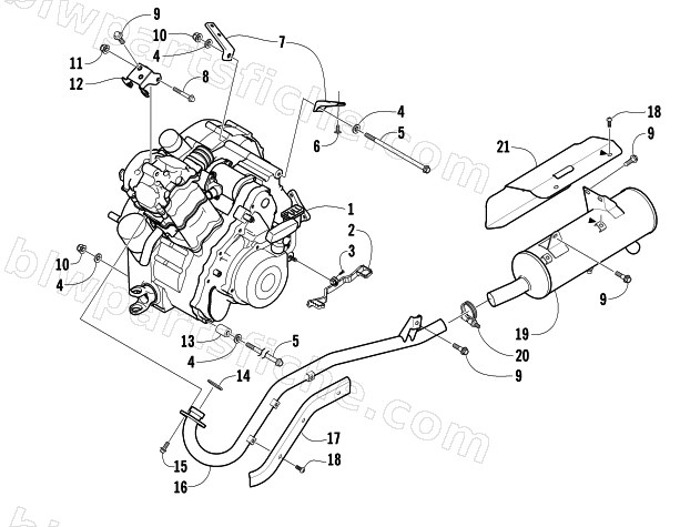 ENGINE AND EXHAUST diagram