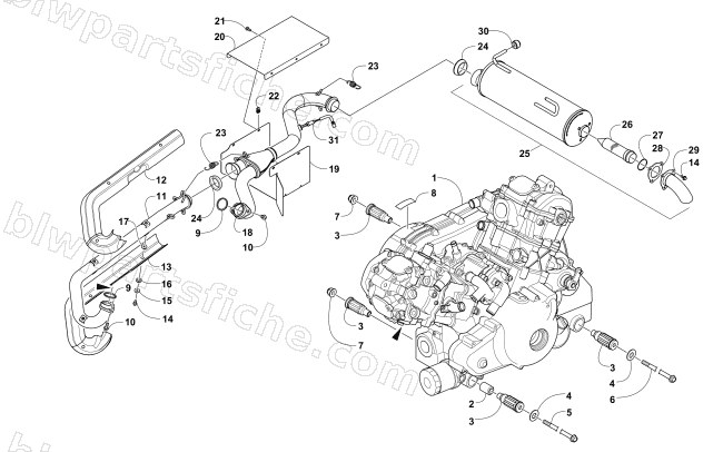 ENGINE AND EXHAUST diagram