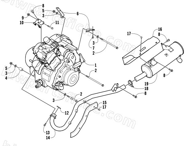ENGINE AND EXHAUST diagram