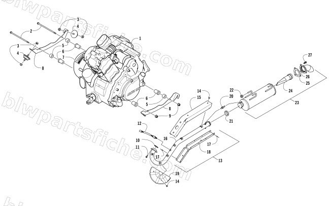 ENGINE AND EXHAUST diagram