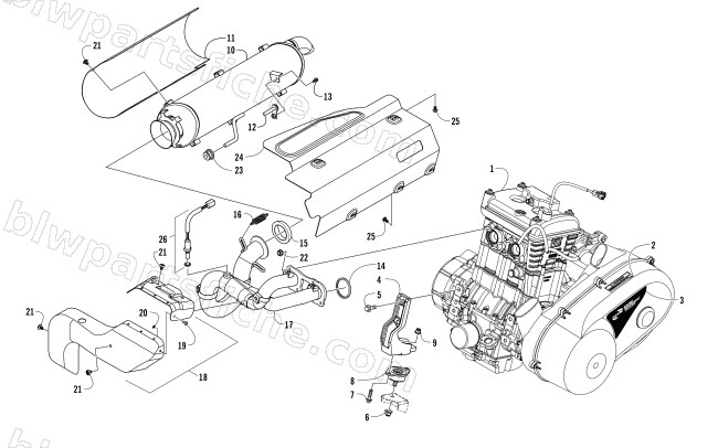 ENGINE AND EXHAUST diagram