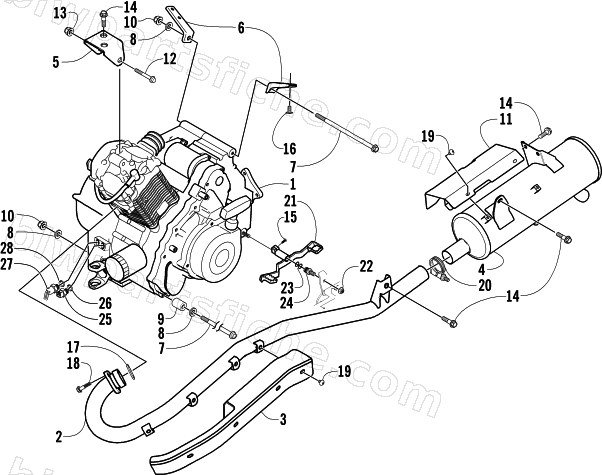 ENGINE AND EXHAUST diagram