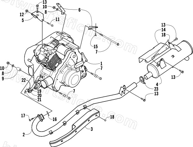 ENGINE AND EXHAUST diagram
