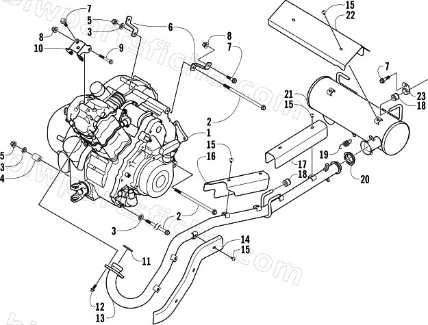 ENGINE AND EXHAUST diagram
