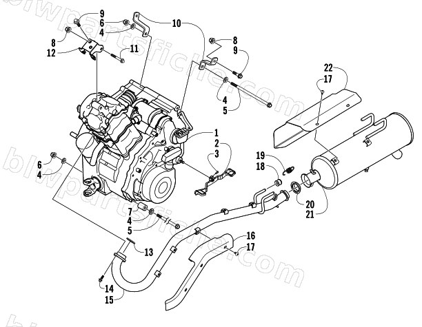 ENGINE AND EXHAUST diagram