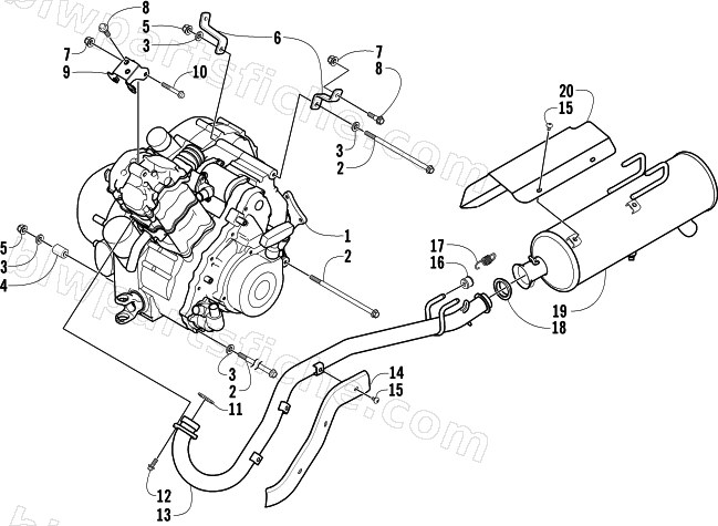 ENGINE AND EXHAUST diagram