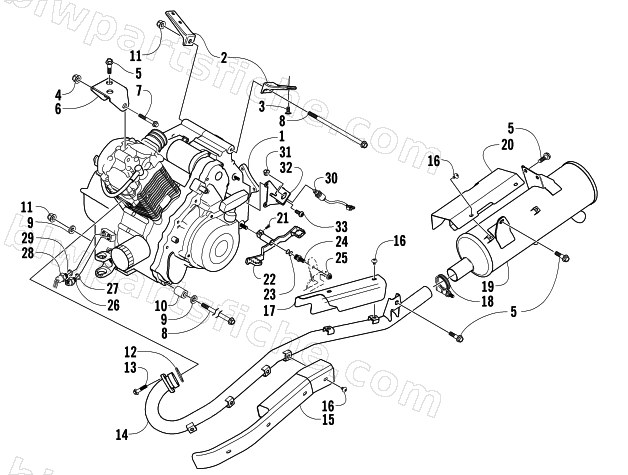 ENGINE AND EXHAUST diagram