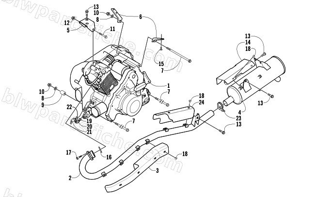 ENGINE AND EXHAUST diagram