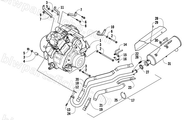 ENGINE AND EXHAUST diagram